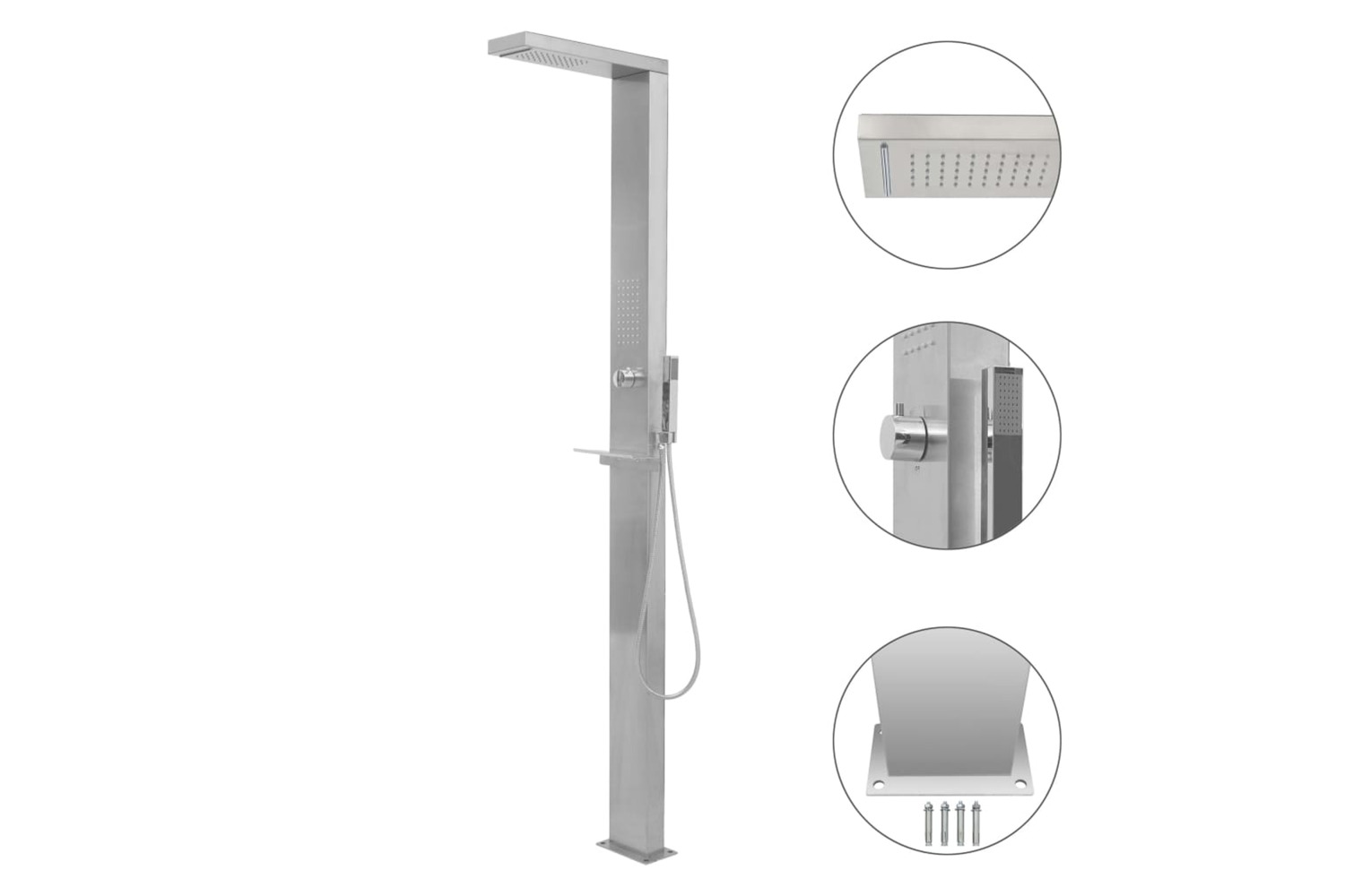 vidaXL 48200 Outdoor Shower Stainless Steel Square