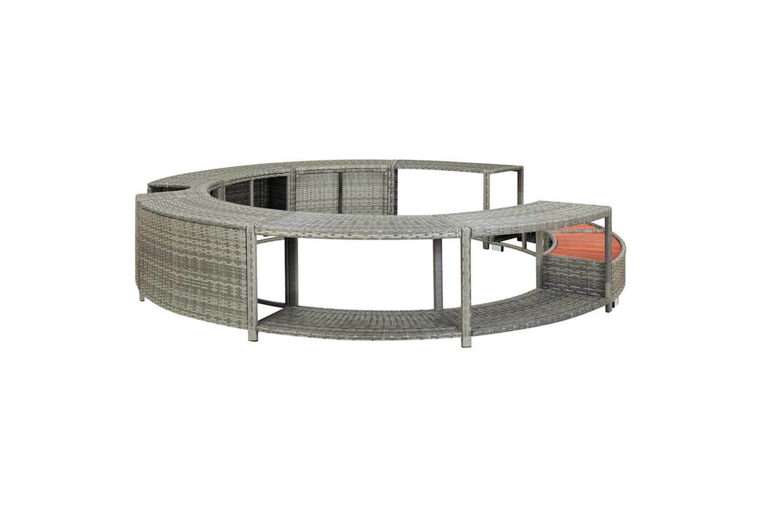 Vidaxl Hot Tub Surround Grey Poly Rattan