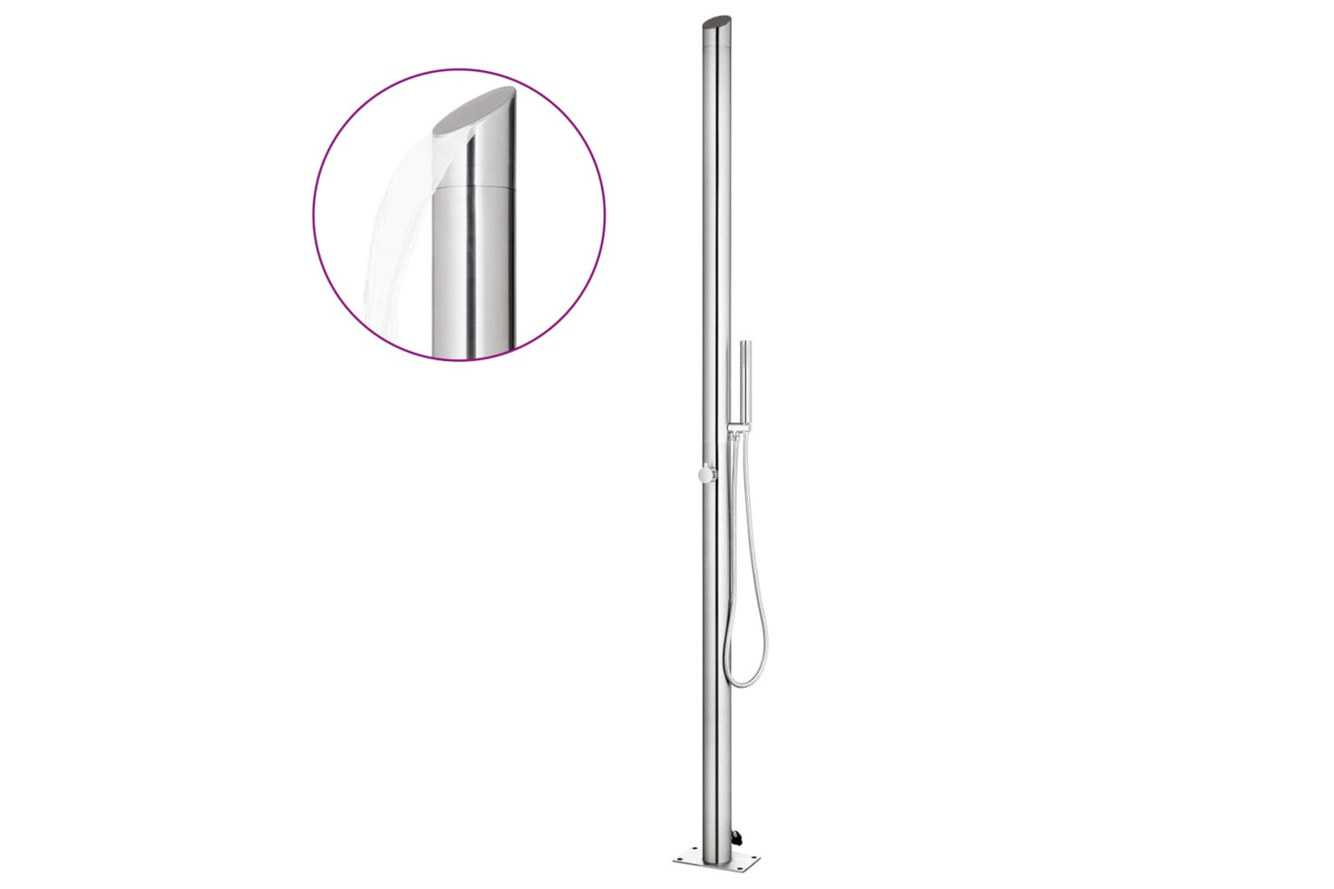 vidaXL 315942 Garden Shower 220cm Stainless Steel
