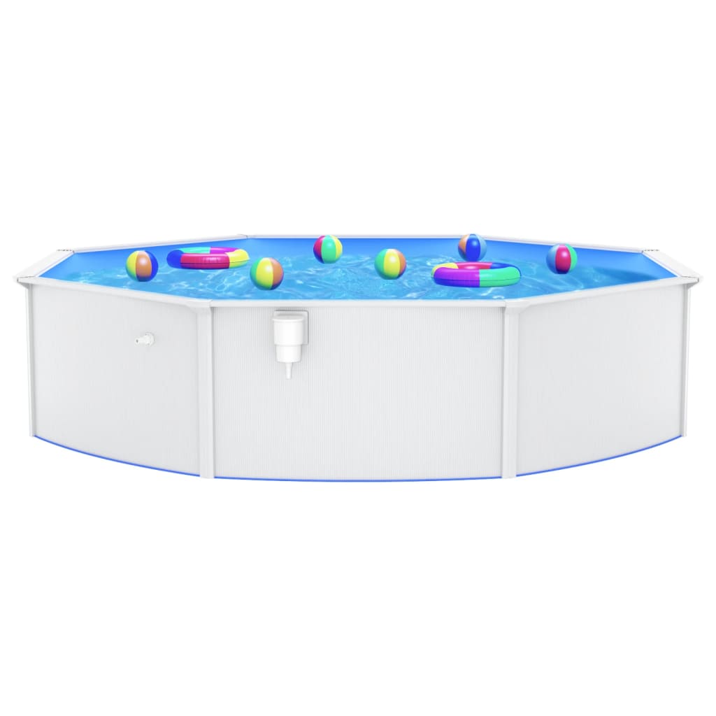 Vidaxl Swimming Pool With Steel Wall Round 550x120 Cm White