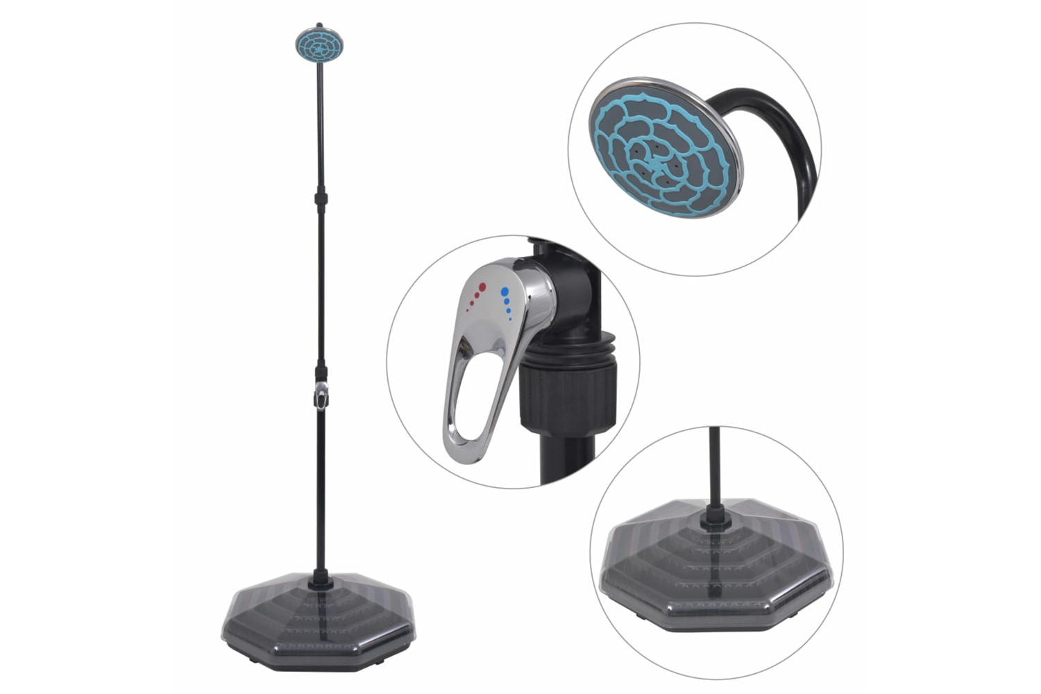 vidaXL 91230 Solar Shower 20 L Aluminium Hdpe