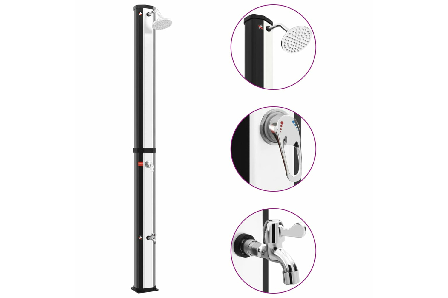 vidaXL 92941 Outdoor Solar Shower With Shower Head And Faucet 35 L