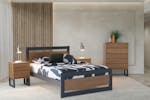 Alexis Bed Frame | Double | 4ft6 | Ash Charcoal & Wood