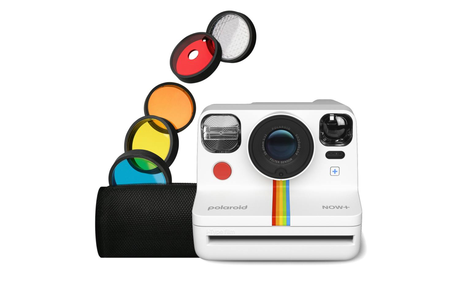 Polaroid Now Bundle with White Camera and Red Travel Pouch 