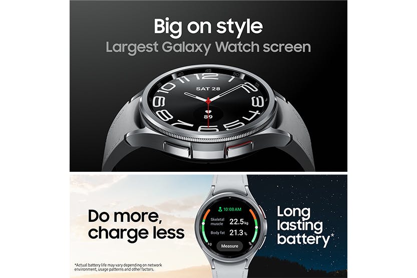  Samsung Galaxy Watch 6 Classic 47mm Stainless-Steel Smartwatch  w/ Fitness Tracker, Heart Monitor, BIA Sensor, Bluetooth – Silver :  Electronics