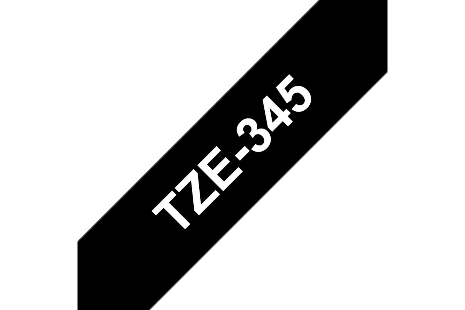 Brother TZe-345 Labelling Tape Cassette White On Black 18mm