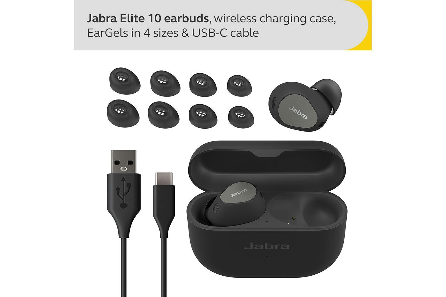 Jabra Elite 10 Dolby Atmos True Wireless In-ear Headphones 100-99280900-99  Titanium Black 