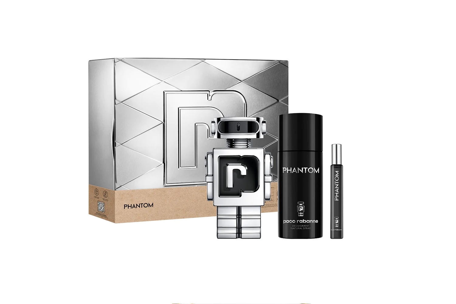 Paco Rabanne Phantom Gift Set Eau De Toilette 100ml With Deodorant 150ml And Eau De Toilette 10ml