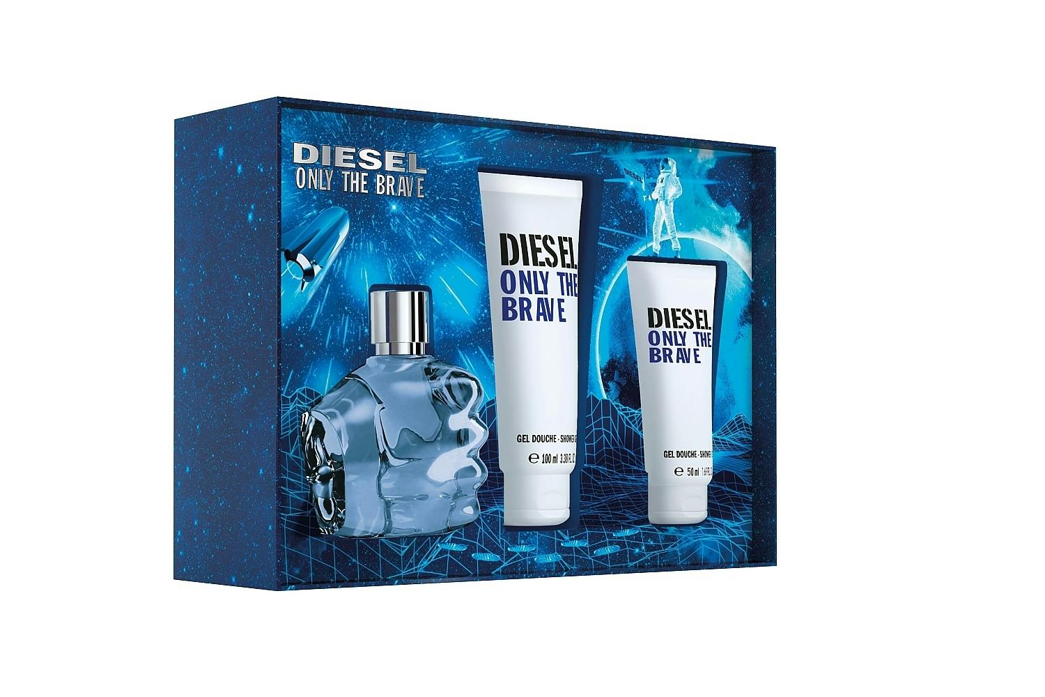 Diesel Only the Brave Men's Gift Set Eau De Toilette 75ml with Shower Gel 100ml and Shower Gel 50ml