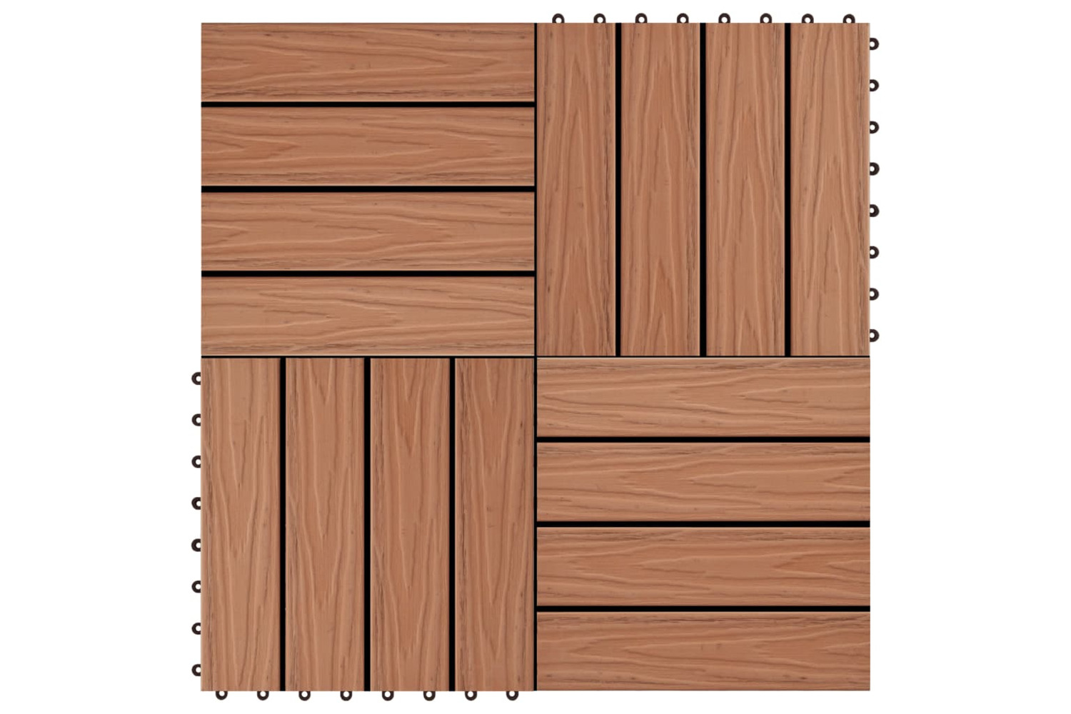 vidaXL 45034 11 Pcs Decking Tiles Deep Embossed Wpc 30x30cm