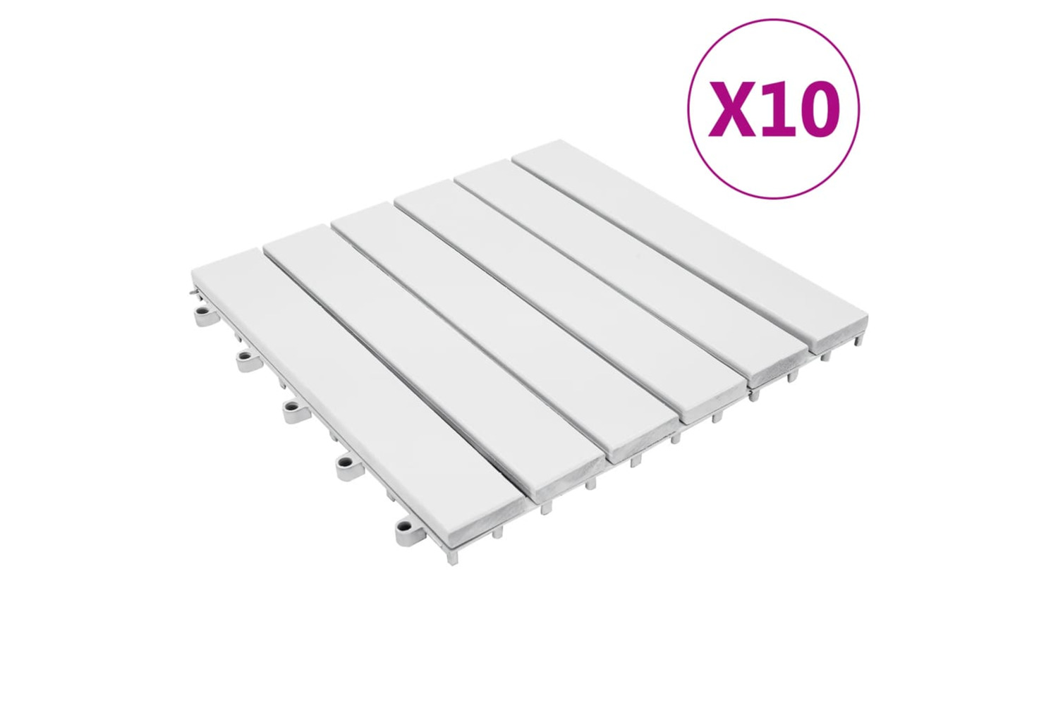 vidaXL 310117 Decking Tiles 10 Pcs White 30x30cm Solid Acac
