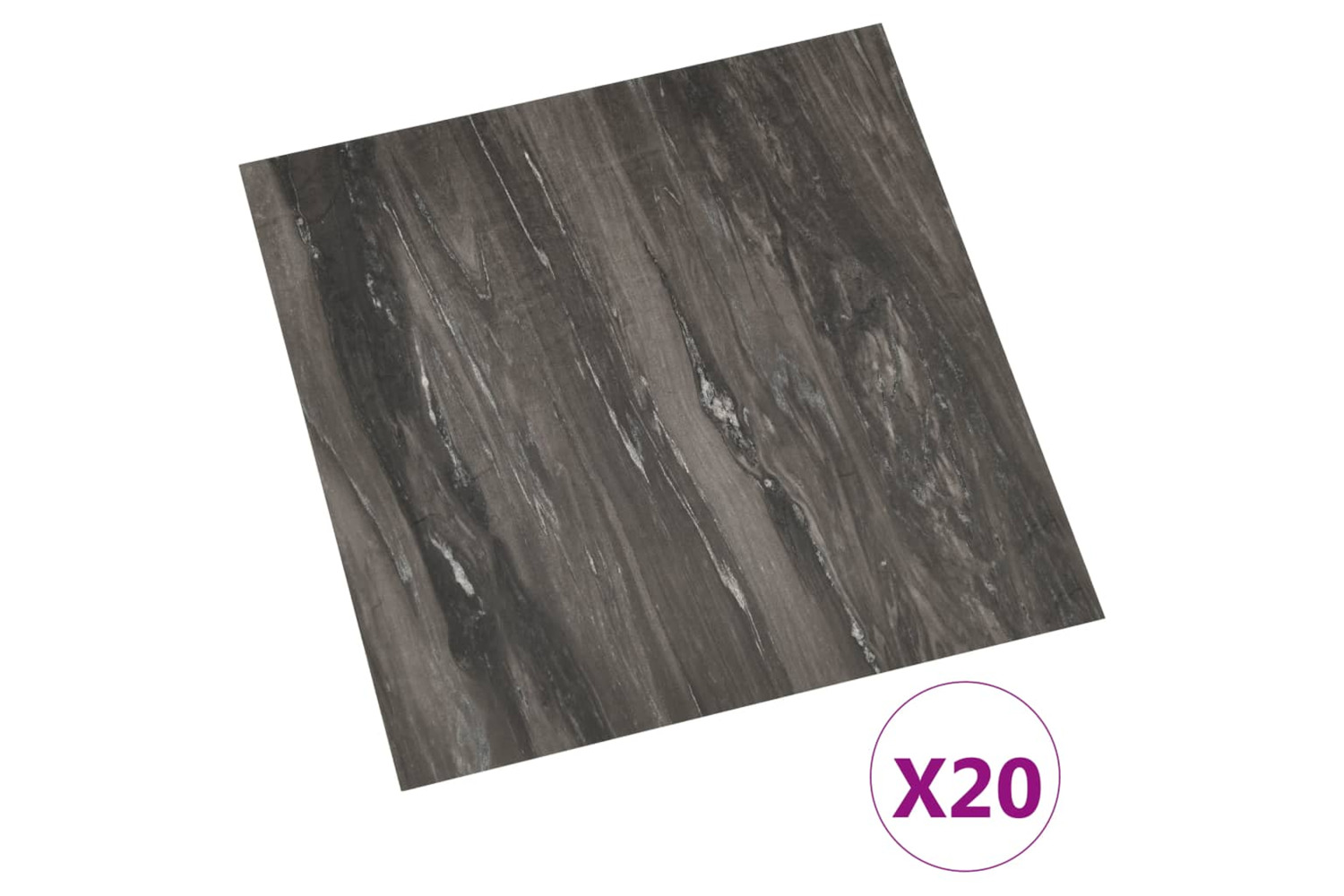 Vidaxl Self-adhesive Flooring Planks 20 Pcs Pvc 1.86 M² Dark Grey