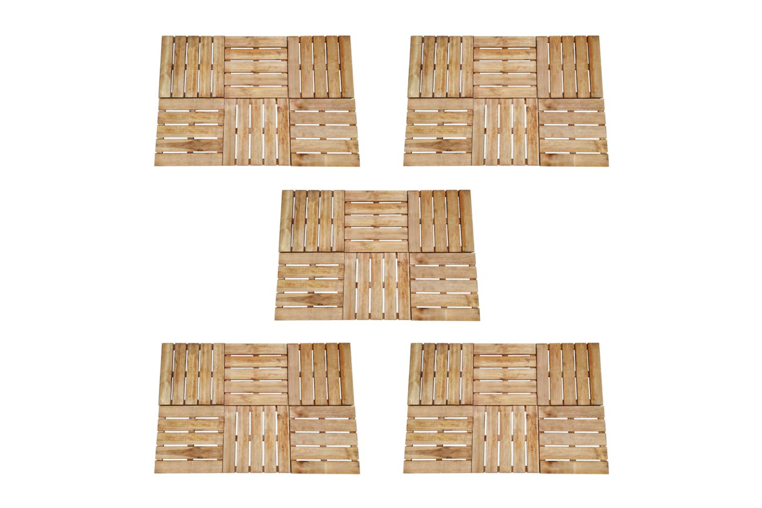 vidaXL 276437 30 Pcs Decking Tiles 50x50cm Wood Brown