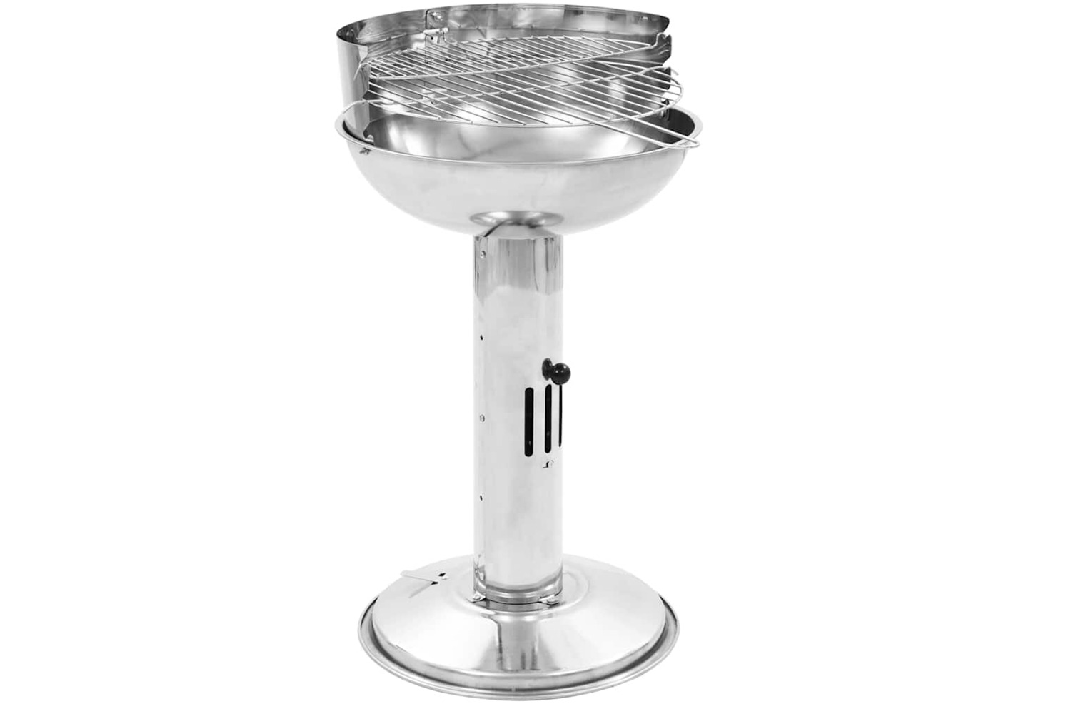 Vidaxl Pedestal Charcoal Bbq Grill Stainless Steel