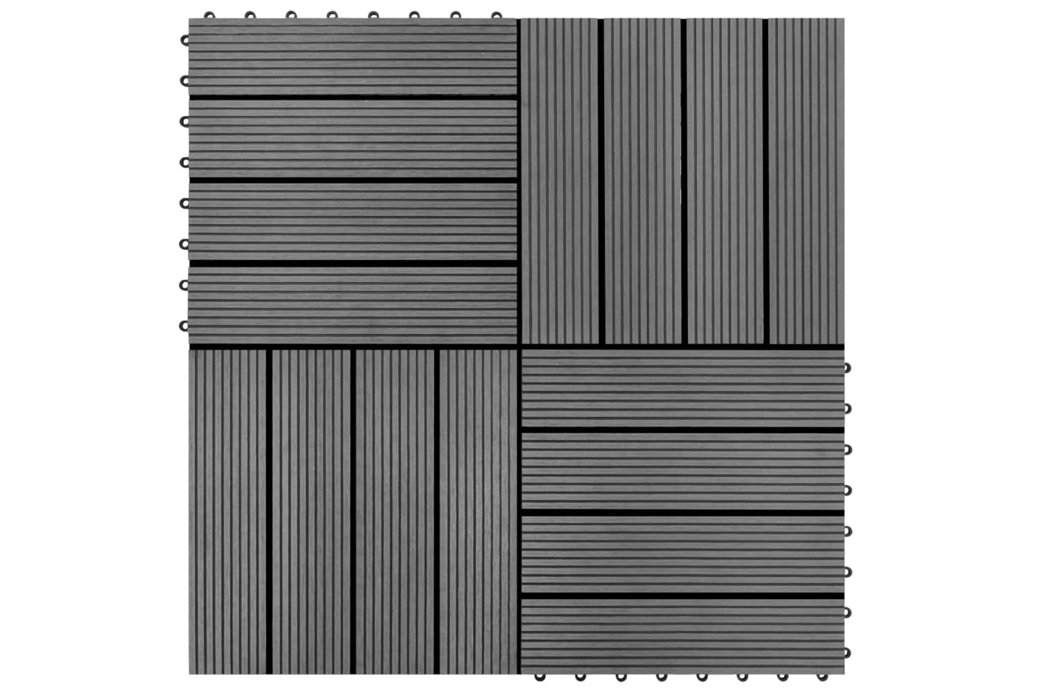 vidaXL 277797 22 Pcs Decking Tiles 30x30cm 2 Sqm Wpc Teak C