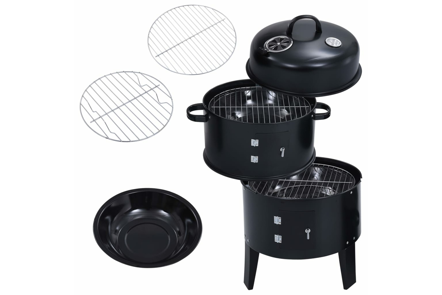 Vidaxl 46613 3in1 Charcoal Smoker Bbq Grill 40x80 Cm Ireland