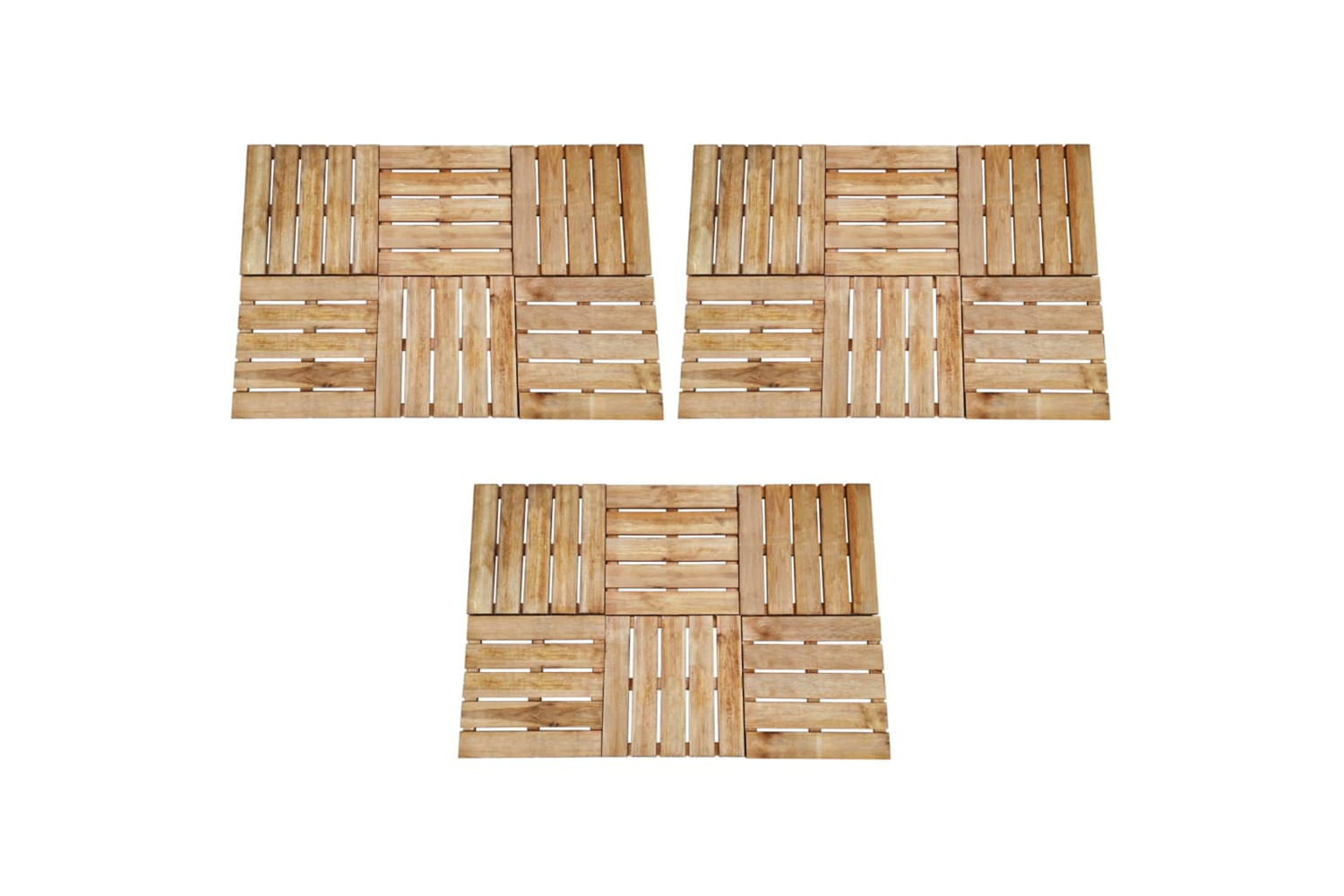 vidaXL 276435 18 Pcs Decking Tiles 50x50cm Wood Brown