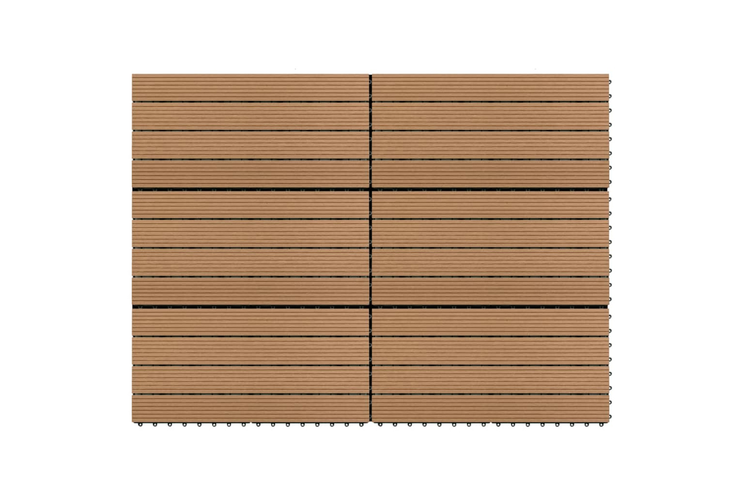 vidaXL 149028 Decking Tiles 6 Pcs Wpc 60x30cm 1.08 M2 Brown