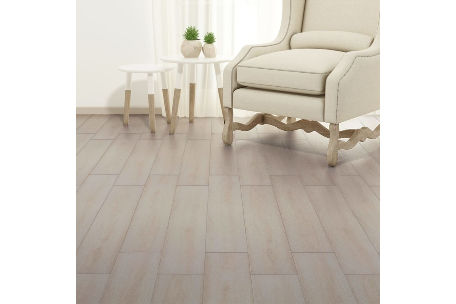 Vidaxl Self-adhesive Pvc Flooring Planks 5.02m² 2mm Oak Classic White