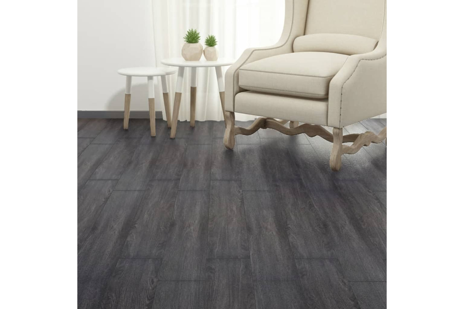 Vidaxl Self-adhesive Pvc Flooring Planks 5.02 M² 2 Mm Black And White