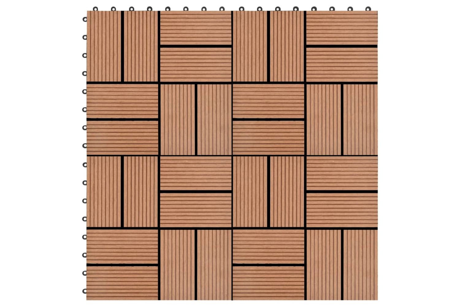 vidaXL 277806 22 Pcs Decking Tiles 30x30cm 2 Sqm Wpc Brown