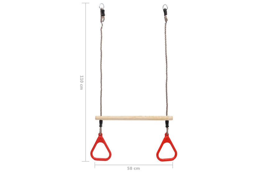 Vidaxl 93153 Trapeze Swing Bar With Rings