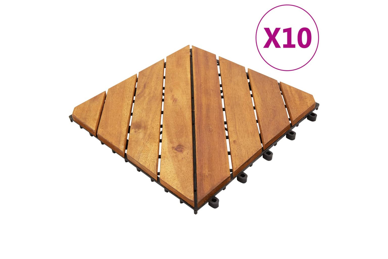 vidaXL 310120 Decking Tiles 10 Pcs 30x30cm Solid Acacia Woo