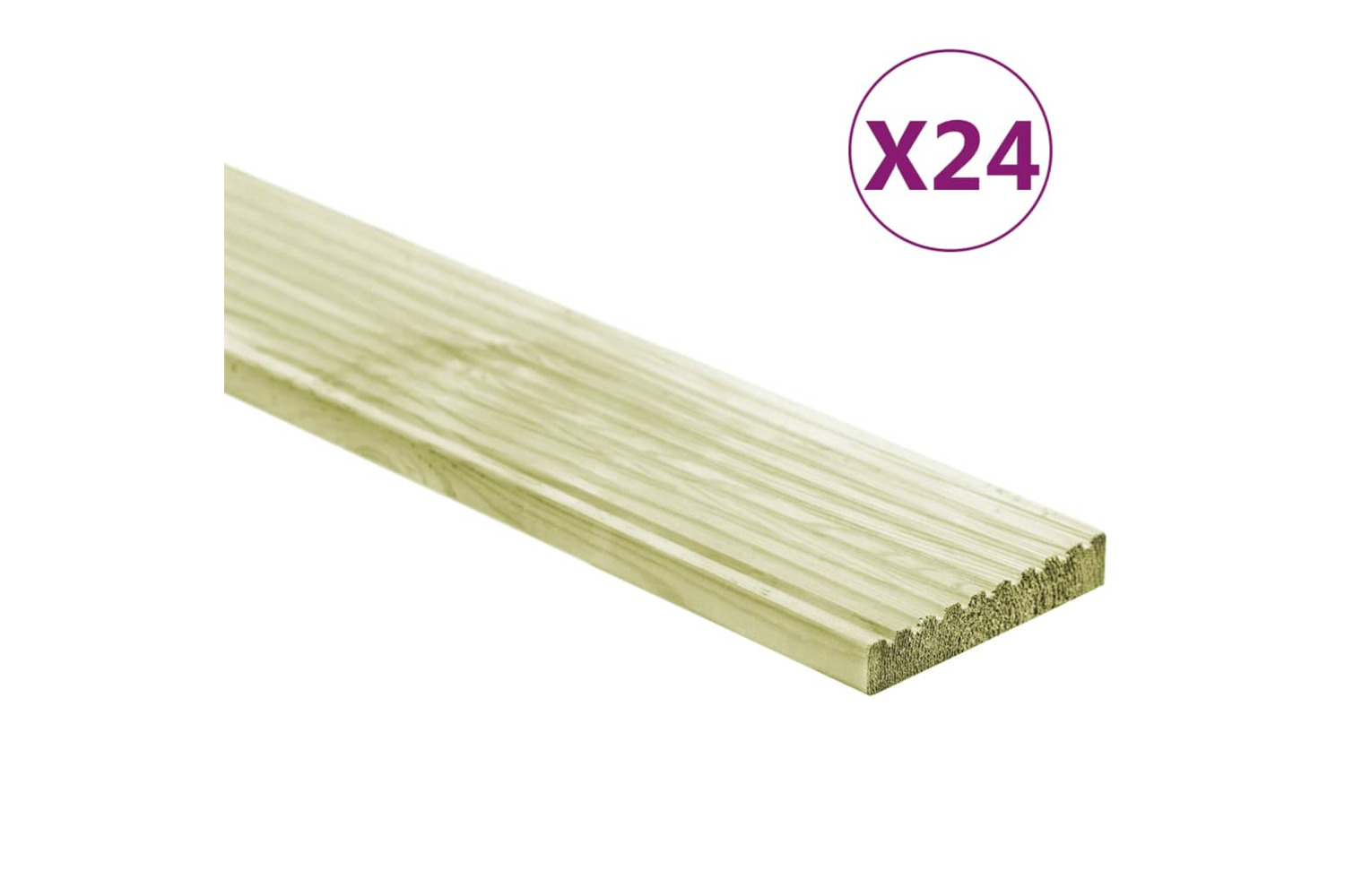 vidaXL 3107764 Decking Boards 24 Pcs 3.48 M2 1m Impregnated