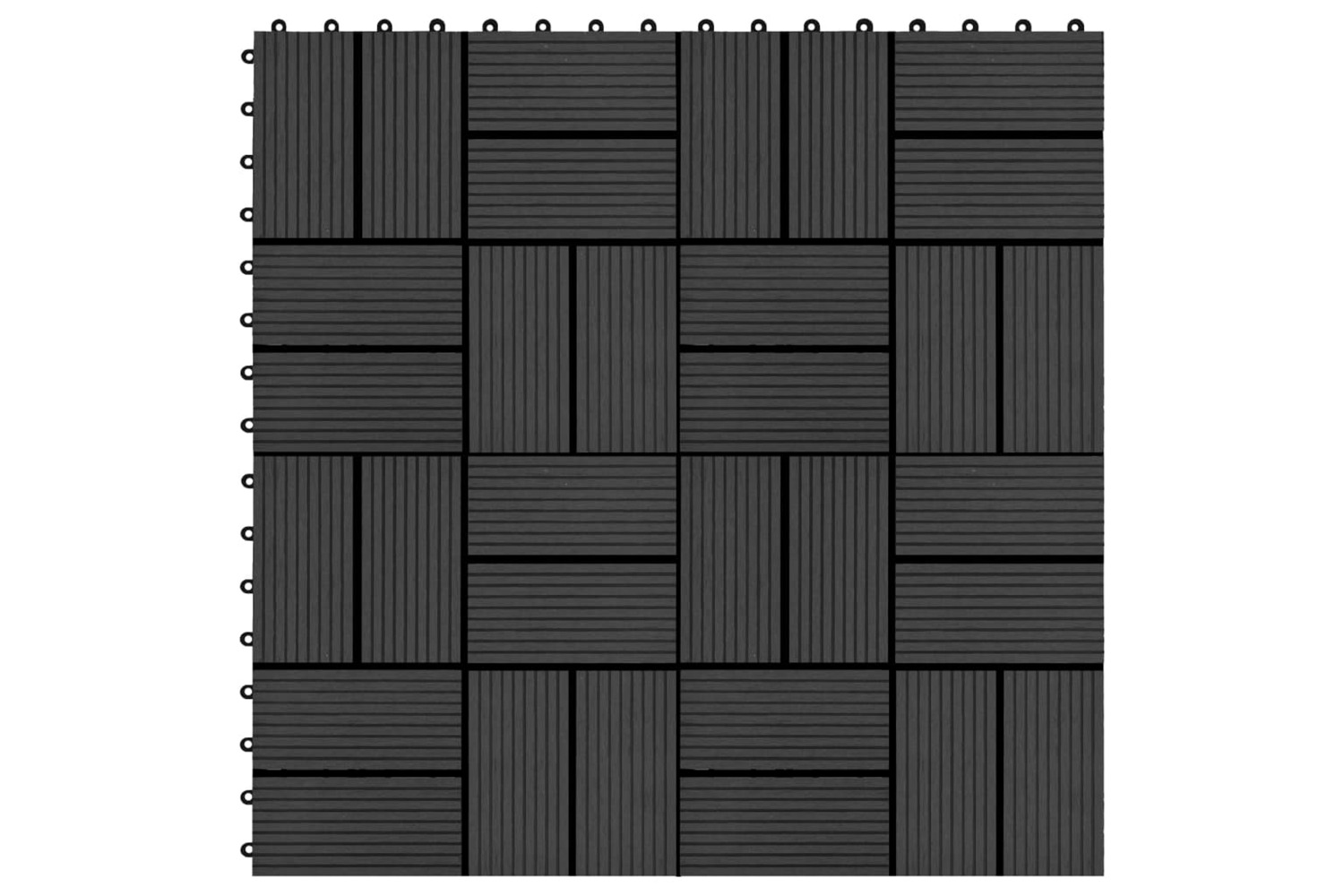vidaXL 45031 11 Pcs Decking Tiles Wpc 30x30cm 1 Sqm Black