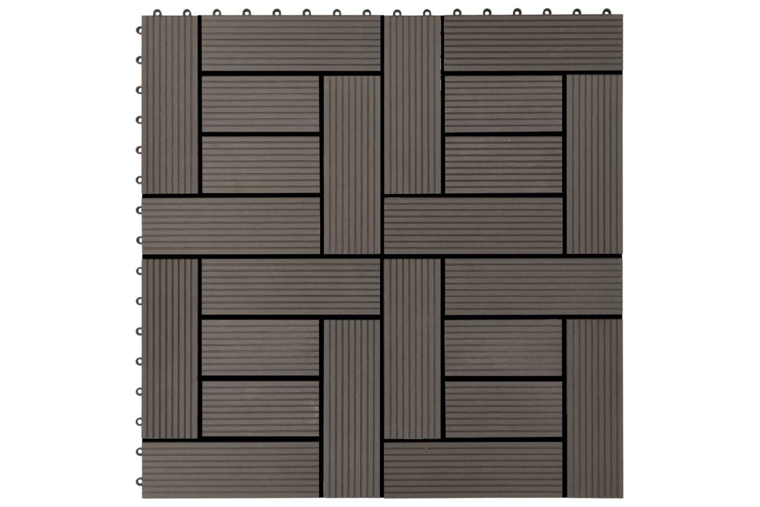 vidaXL 45028 11 Pcs Decking Tiles Wpc 30x30cm 1 Sqm Dark Br