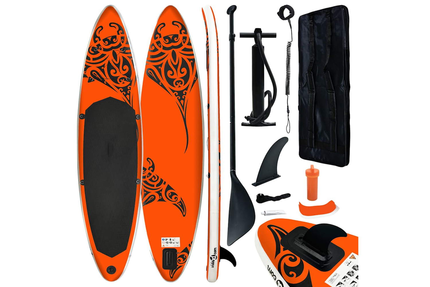Vidaxl Inflatable Stand Up Paddleboard Set 305x76x15 Cm Orange
