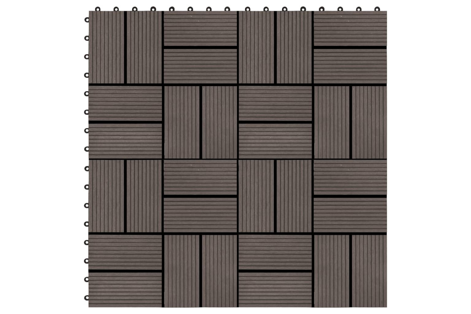 vidaXL 277810 22 Pcs Decking Tiles 30x30cm 2 Sqm Wpc Dark B