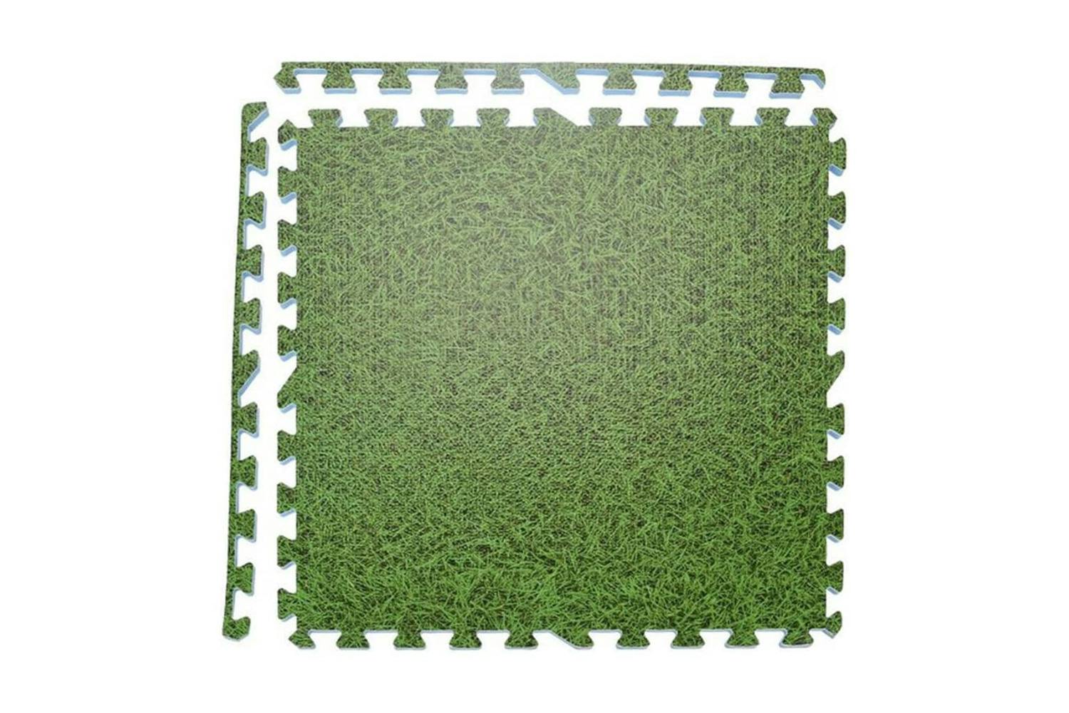 Xq Max 445926 Floor Mat Tiles Set Grass Print 4 Pcs Green