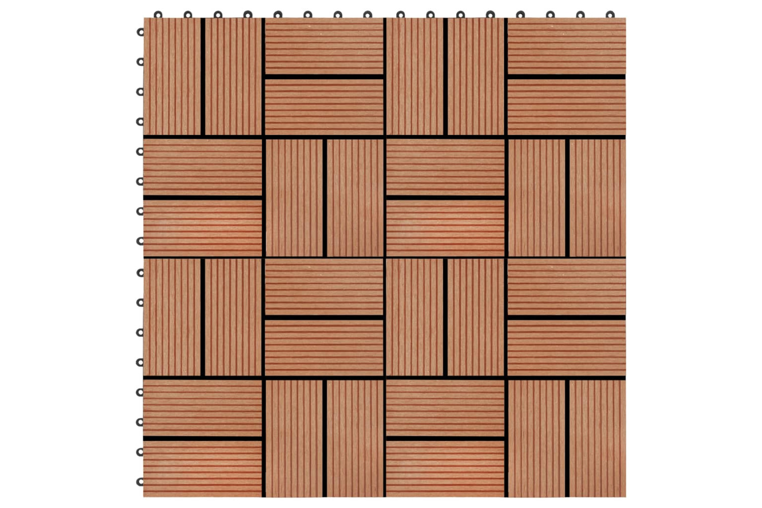 vidaXL 277809 22 Pcs Decking Tiles 30x30cm 2 Sqm Wpc Teak C