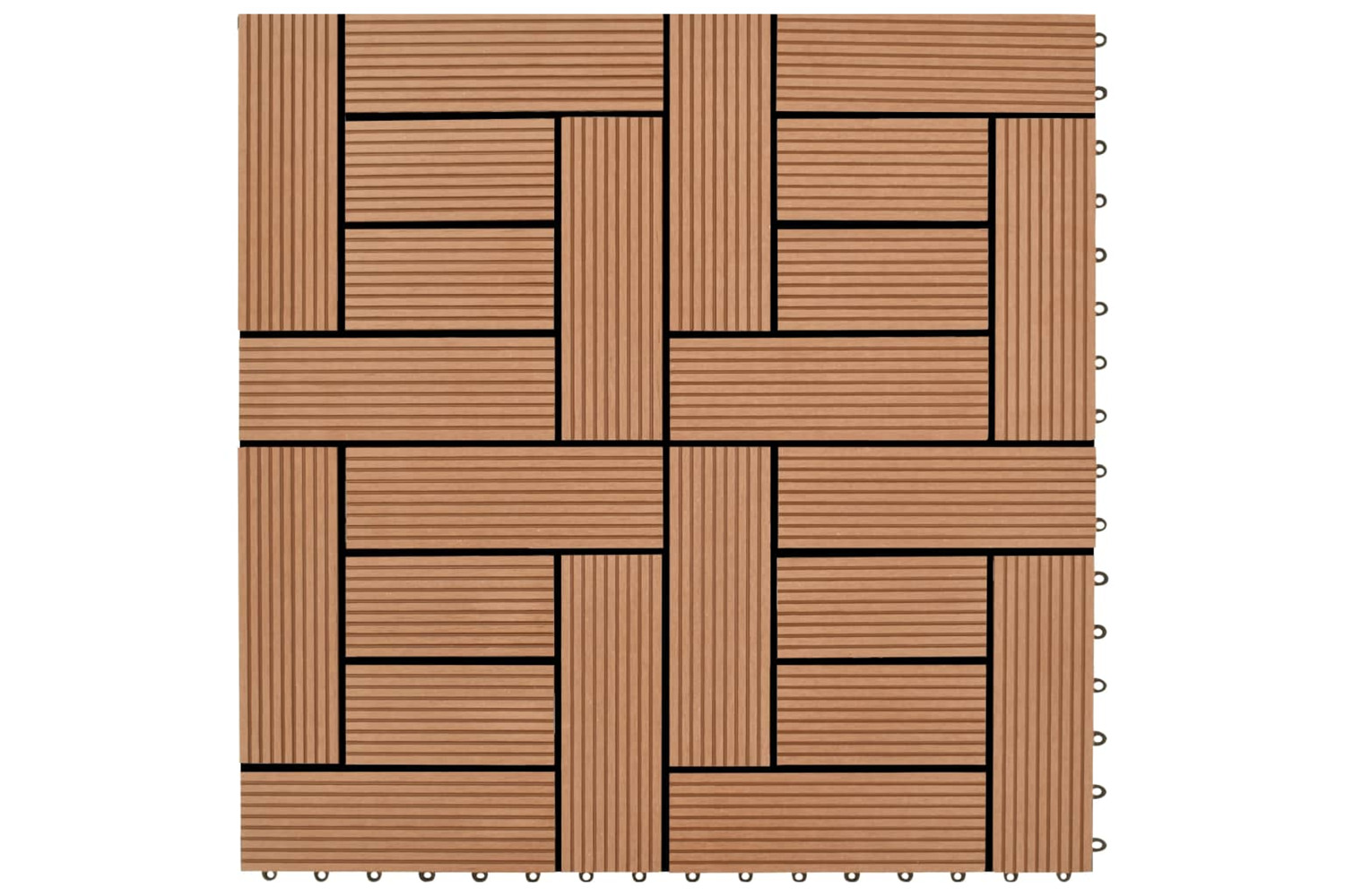 vidaXL 277798 22 Pcs Decking Tiles 30x30cm 2 Sqm Wpc Black