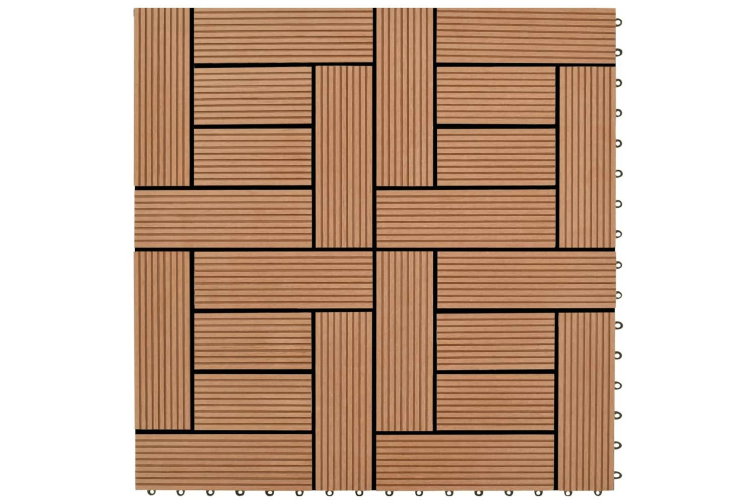 Vidaxl 277798 22 Pcs Decking Tiles 30x30 Cm 2 Sqm Wpc Black