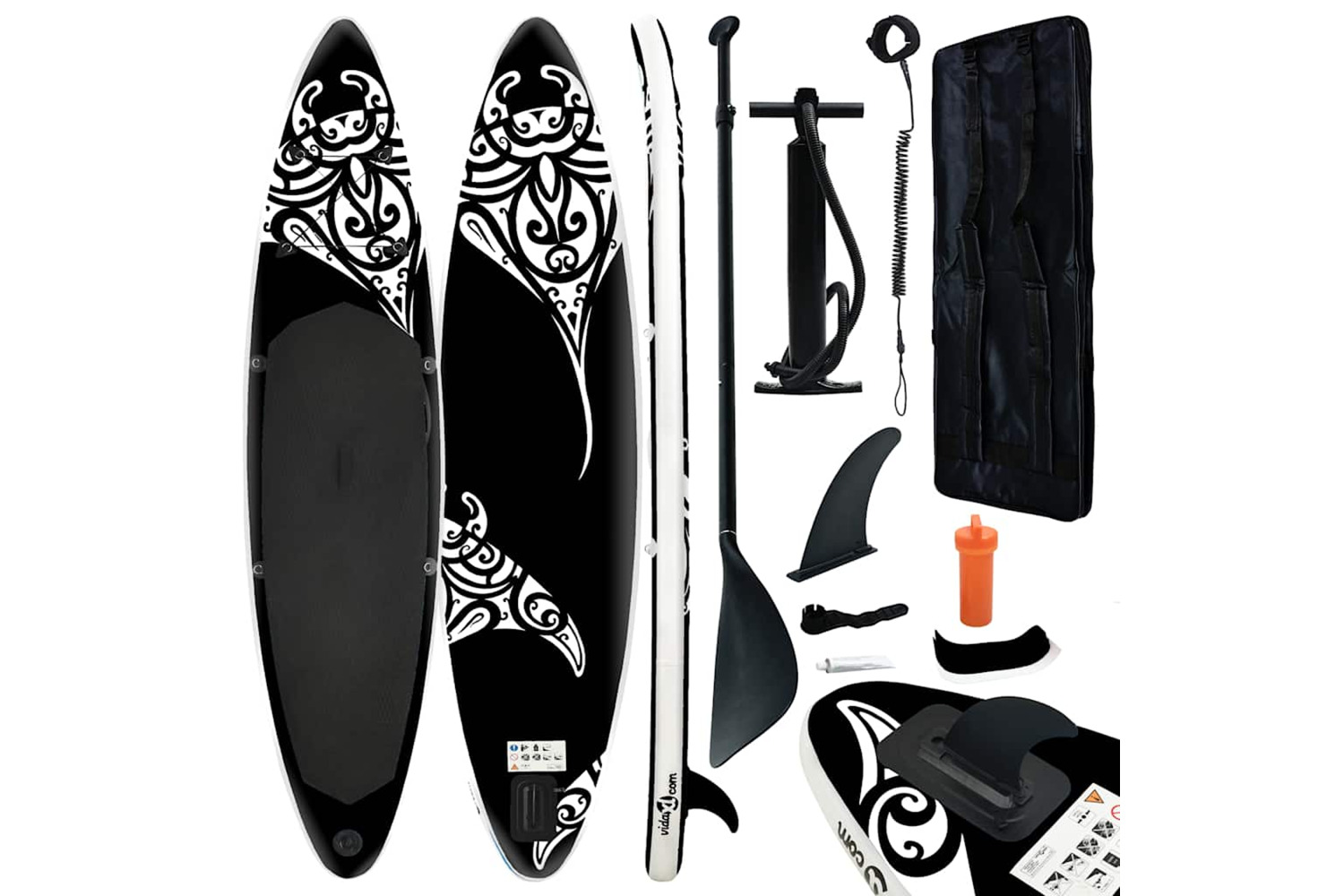 Vidaxl Inflatable Stand Up Paddleboard Set 320x76x15 Cm Black