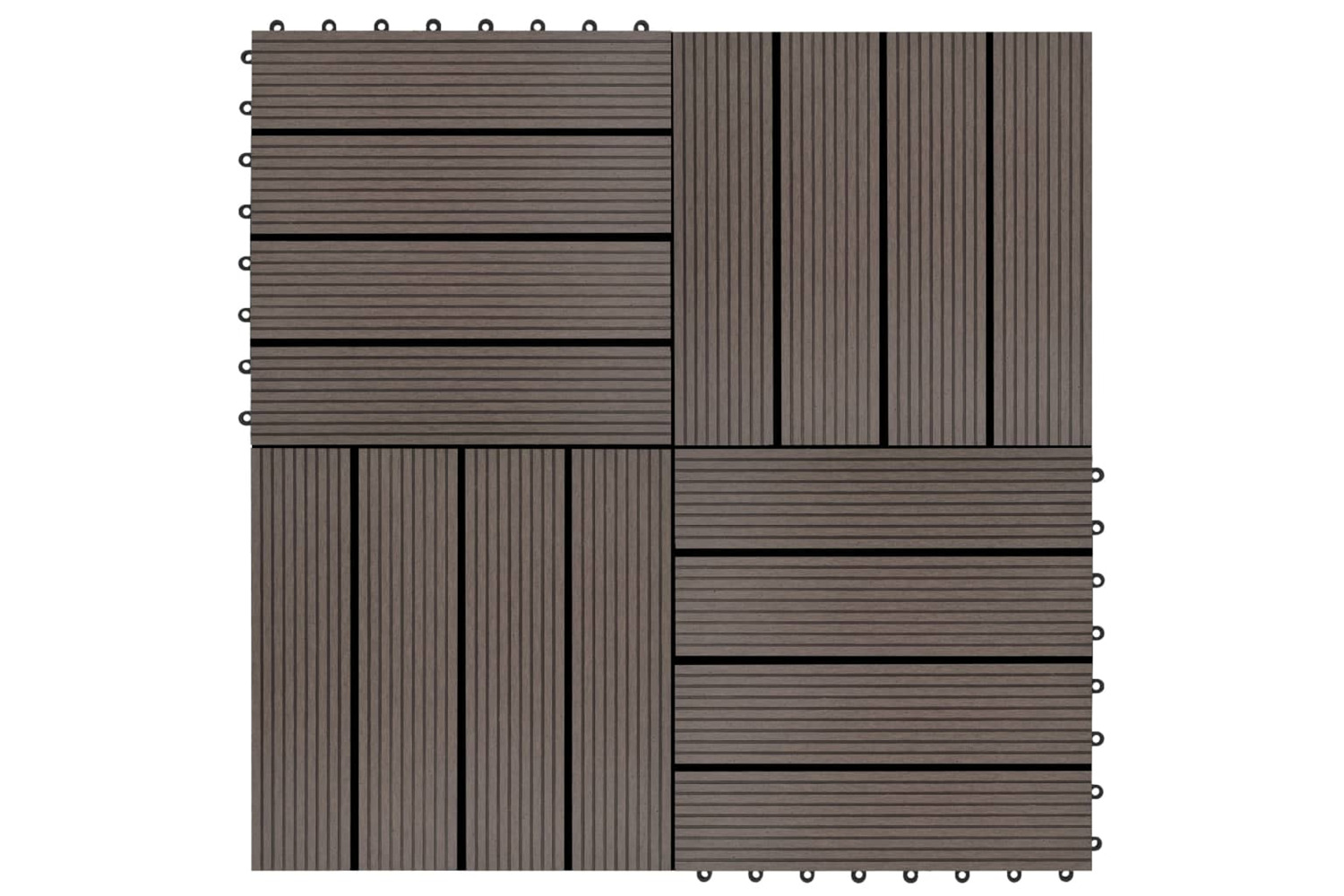 vidaXL 277802 22 Pcs Decking Tiles 30x30cm 2 Sqm Wpc Brown