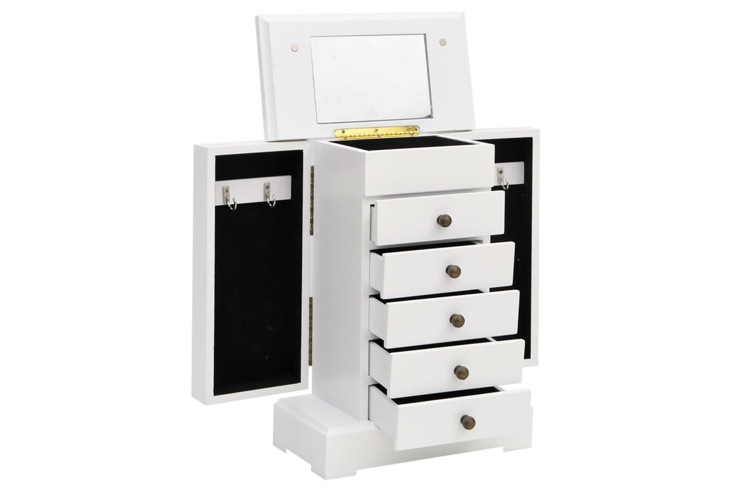 vidaXL 245753 Jewellry Case With Mirror Mdf 25x13.5x34cm