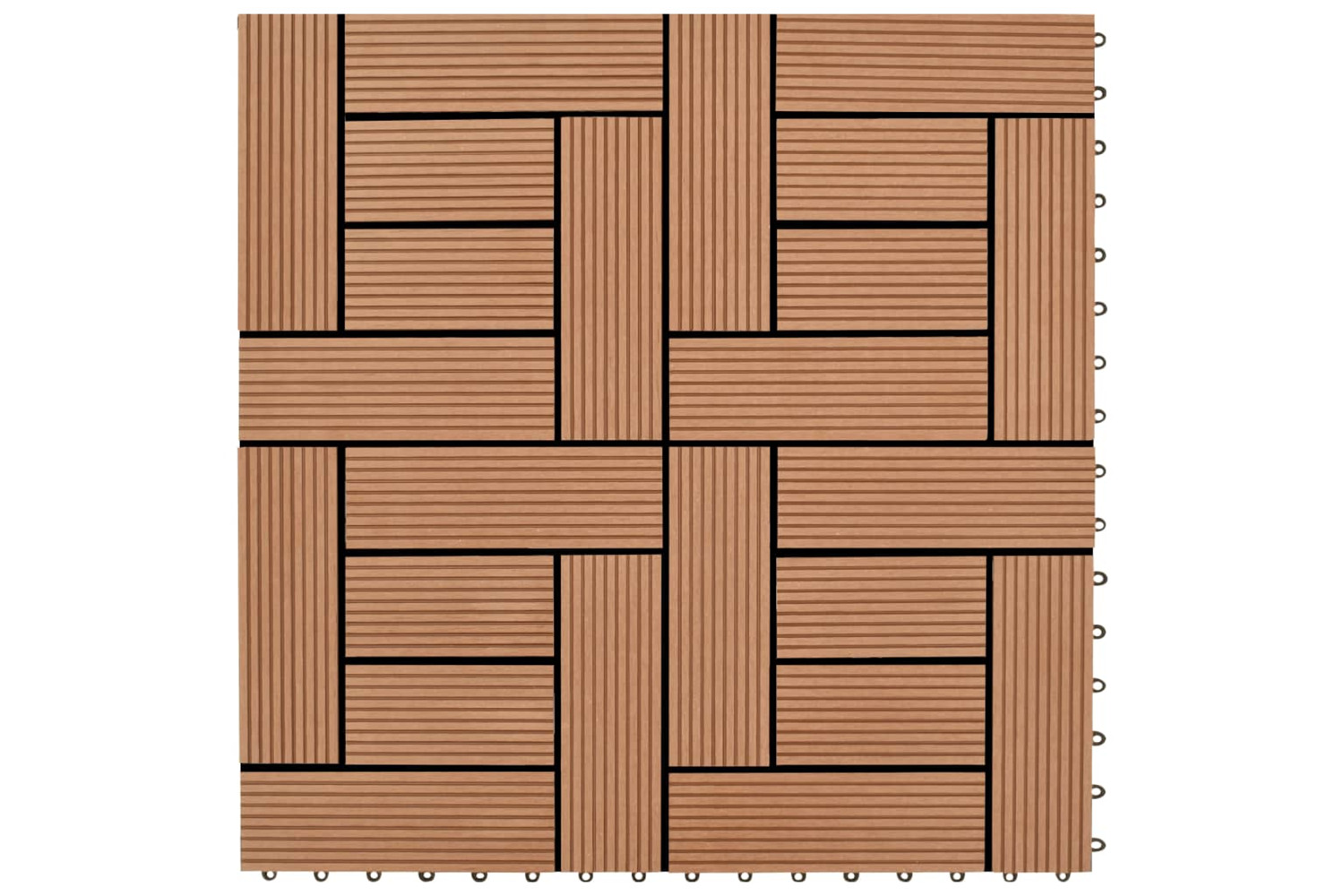 vidaXL 41550 Brown 11 Pcs 30 X 30cm Decking Tiles