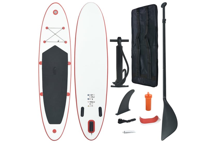 VidaXL 92201 Stand Up Paddle Board Set SUP Surfboard Inflatable | Red & White