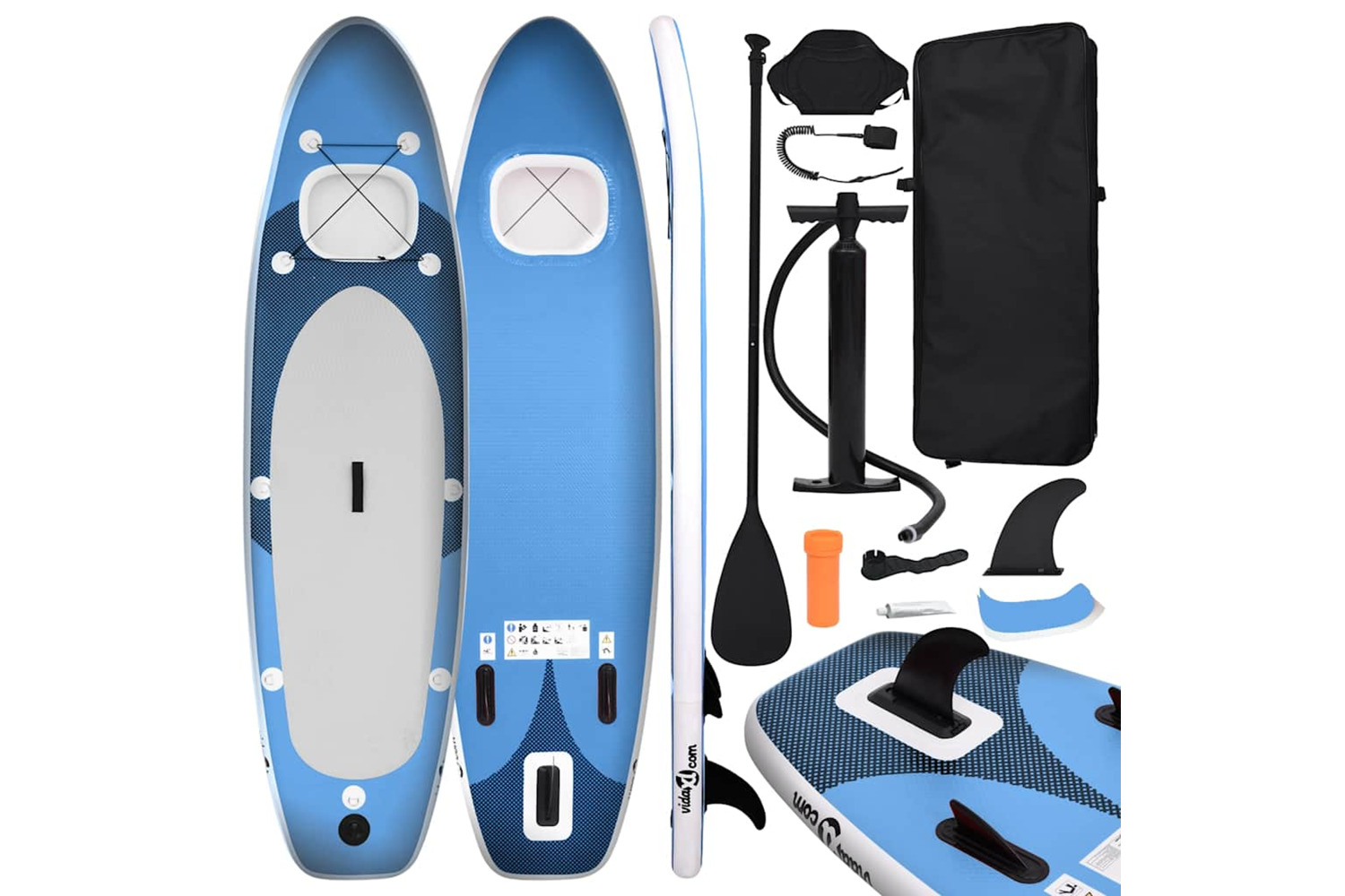 Vidaxl Inflatable Stand Up Paddle Board Set Sea Blue 300x76x10 Cm