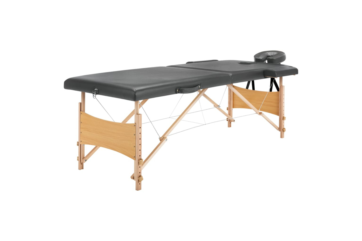 vidaXL 110171 Massage Table With 2 Zones Wooden Frame Anthra