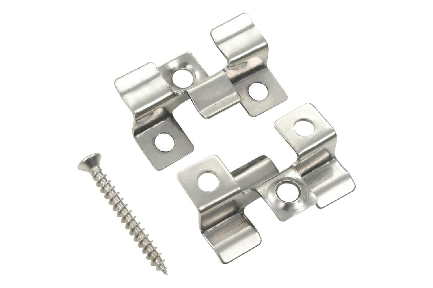 Vidaxl 45063 100 Pcs Decking Clips With 200 Screws Stainless