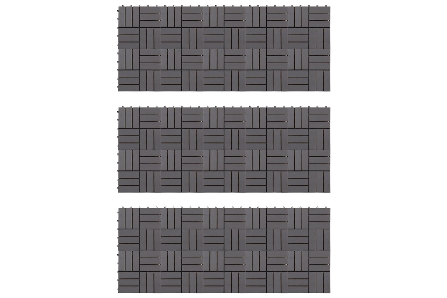 vidaXL 3054435 Decking Tiles 30 Pcs Grey Wash 30x30cm Solid