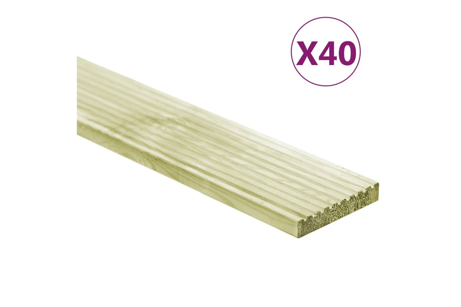 vidaXL 3107766 Decking Boards 40 Pcs 5.8 M2 1m Impregnated S