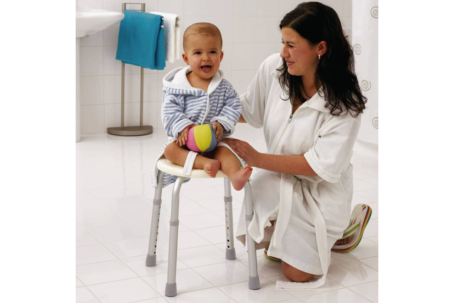 Ridder 421608 Bathroom Stool Round White 110 Kg A00603101