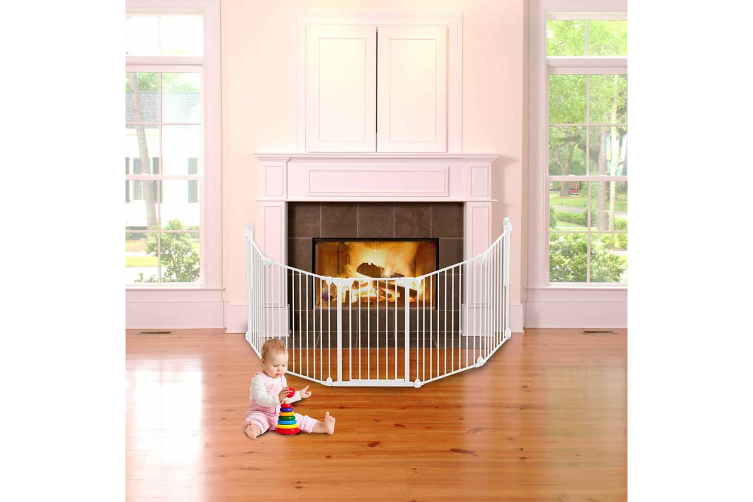 Noma 419498 5-panel Safety Gate Modular Metal White 94047