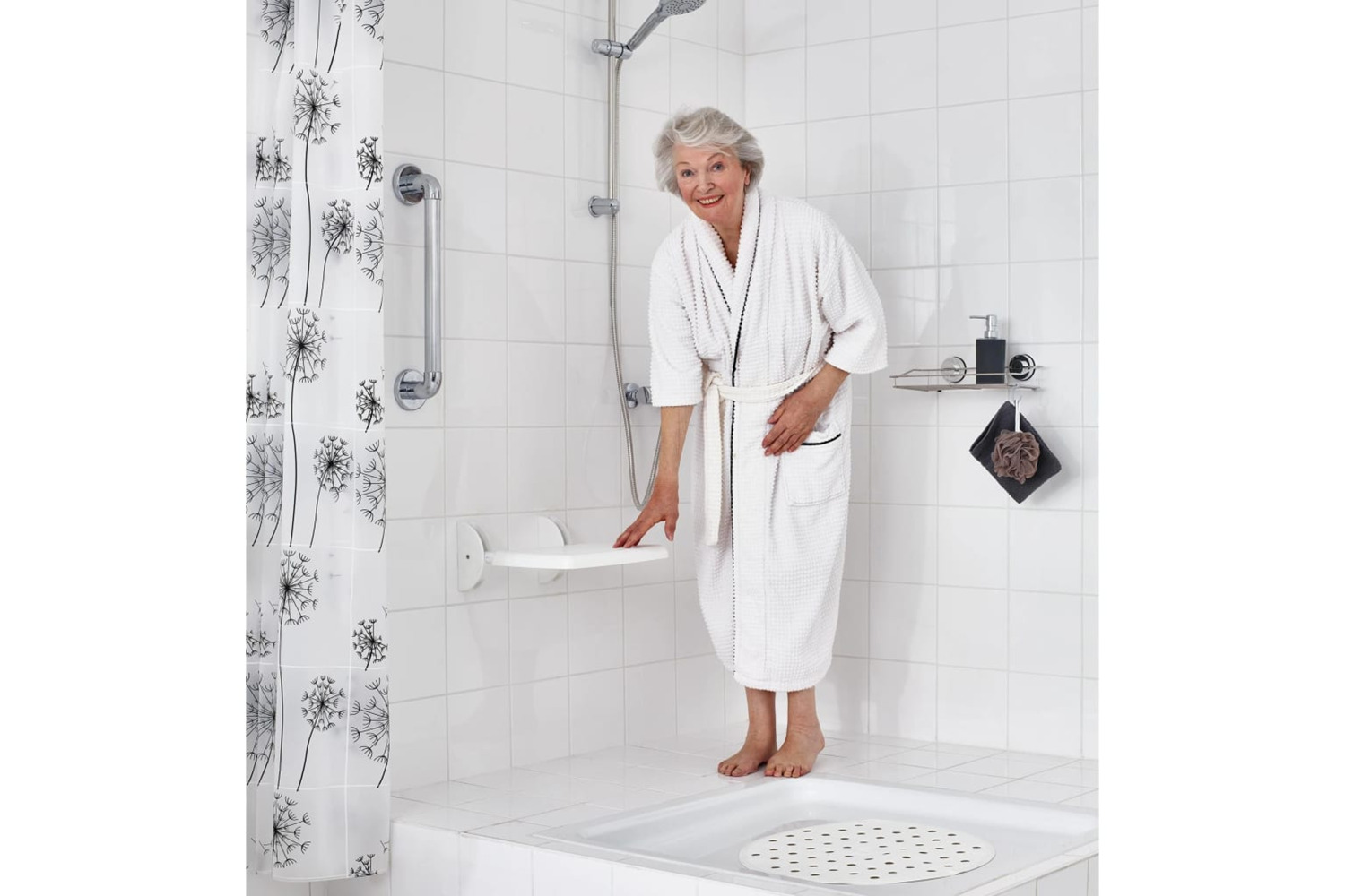 Ridder Fold-down Shower Seat Eco White