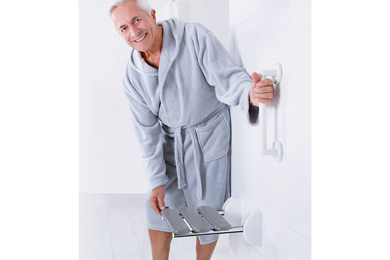 Ridder 435956 Fold-down Shower Seat Pro Grey